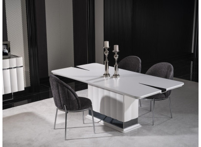 Garnitur Esszimmer Esstisch 4х Stühle Tisch Weiß Tische Stühle Modern Set
