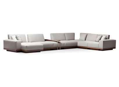 Elegantes weißes Stoff-Ecksofa im modernen Design