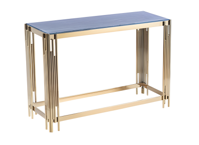 Eleganter goldfarbener Konsolentisch aus Holz und Metall