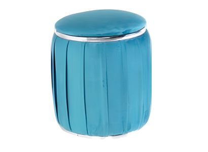 Blauer Holz Hocker modern, stilvoll, kompakt für Wohnzimmer und Flur