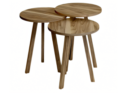 Elegantes braunes Holz Couchtisch-Set im stilvollen Design