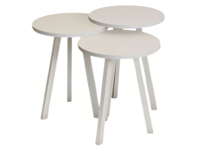 Elegantes weißes Holz Couchtisch-Set modern und stilvoll
