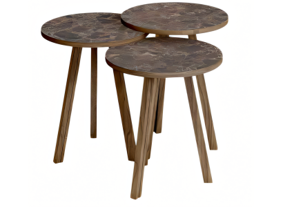Elegantes braunes Holz Couchtisch-Set im modernen Stil