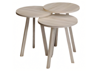Elegantes Beiges Holz Couchtisch-Set in Modernem Design