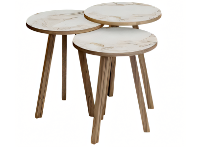 Elegantes braunes Holz Couchtisch-Set im modernen Design