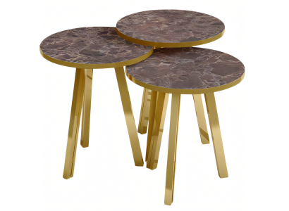 Eleganter brauner Couchtisch aus Holz und Metall
