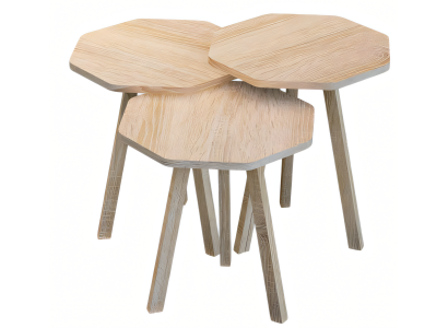 Elegantes braunes Holz Couchtisch-Set im modernen Stil