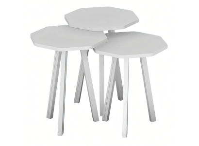 Elegantes weißes Holz Couchtisch-Set modern und vielseitig