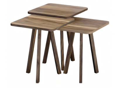 Elegantes braunes Holztisch-Set in zeitlosem Design