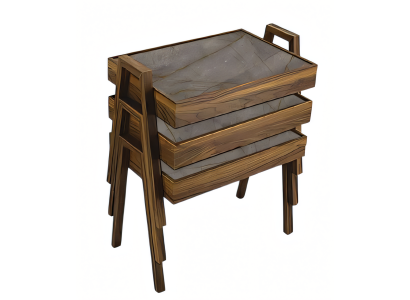 Elegantes braunes Holz Couchtisch-Set im modernen Design