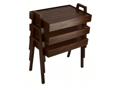 Elegantes braunes Holz Couchtisch-Set im modernen Design