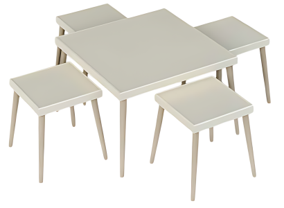 Elegantes weißes Wohnzimmer-Set aus Holz mit modernem Design
