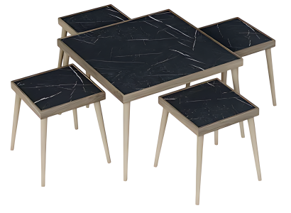 Elegantes Wohnzimmer-Set Schwarz Holz Modern