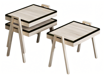Couchtisch-Set aus Holz in Beige modern und stilvoll