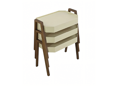 Elegantes Beiges Holz Couchtisch-Set im modernen Stil