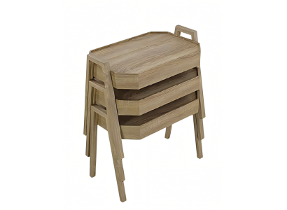 Elegantes braunes Holz Couchtisch-Set im modernen Design