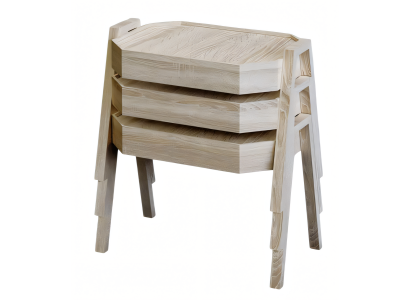 Elegantes Beiges Holz Couchtisch-Set Modern Wohnzimmermöbel