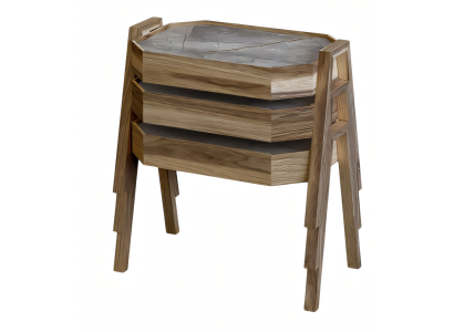 Couchtisch-Set Braun Holz Modern Elegant Wohnzimmer
