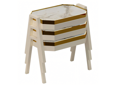 Couchtisch-Set aus Holz in Beige modern und stilvoll
