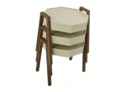 Elegantes Beiges Holz Couchtisch-Set Modern Wohnzimmermöbel