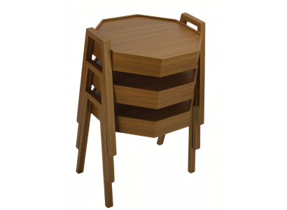 Elegantes Couchtisch-Set aus Holz in warmem Braunstil