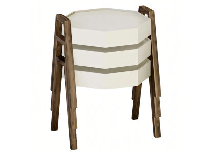 Elegantes Beiges Holz Couchtisch-Set in Modernem Design