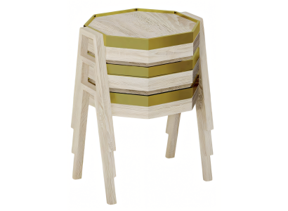 Elegantes Beiges Couchtisch-Set aus Holz für modernes Wohnzimmer
