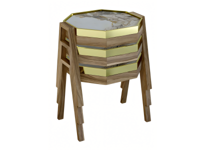 Couchtisch-Set aus Holz in Braun modern eleganter Stil