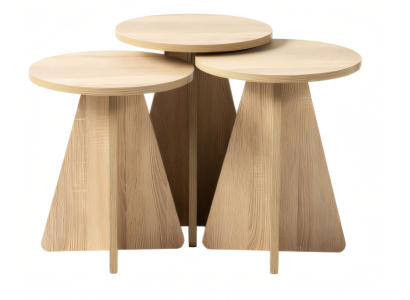 Elegantes braunes Holz Couchtisch-Set für modernes Wohnzimmer
