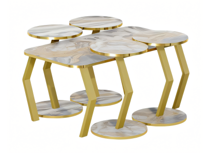 Eleganter Beistelltisch aus Holz in Beige für modernes Wohnzimmer