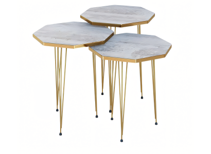 Elegantes graues Metall Couchtisch-Set modern und stilvoll