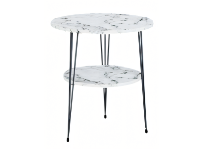 Beistelltisch aus Metall in Weiß modern eleganter Wohnstil