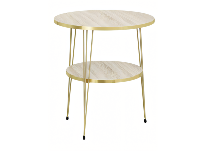 Beistelltisch aus Metall in Beige modern eleganter Wohnstil