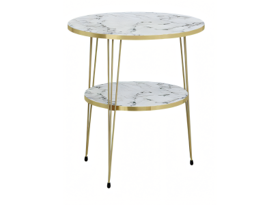 Beistelltisch aus Metall in Weiß modern eleganter Stil