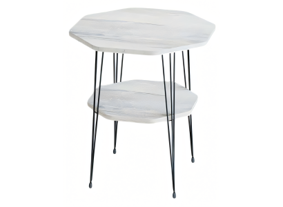 Beistelltisch aus Metall in Weiß modern eleganter Wohnstil