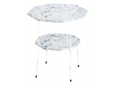 Eleganter weißer Beistelltisch aus Metall im modernen Design