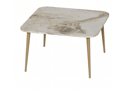 Bunter Holz-Couchtisch modern und stilvoll