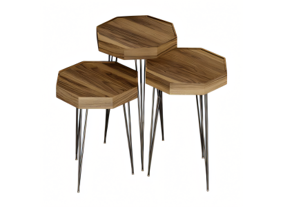Eleganter Brauner Holz-Beistelltisch im modernen Design