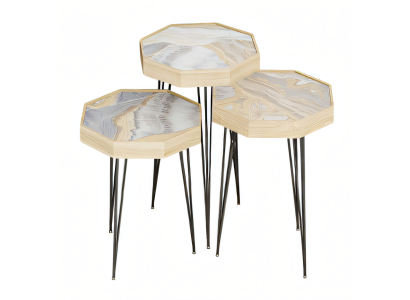 Eleganter grauer Beistelltisch aus Holz im modernen Stil