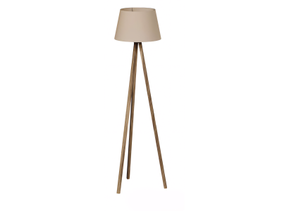 Elegante beige Stehlampe aus Holz im modernen Design