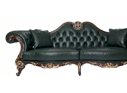 Elegantes grünes Leder-Sofa für modernes Arbeitszimmer