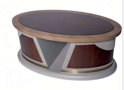 Brauner Holz-Schreibtisch im eleganten Design für Home-Office