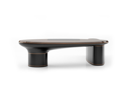 Brauner Holzschreibtisch modern elegant für Büro und Home Office