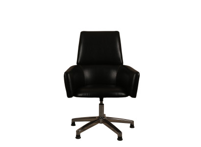Eleganter schwarzer Bürostuhl aus Kunstleder für modernes Home Office