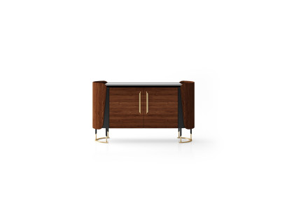 Elegantes braunes Holzsideboard im modernen Stil