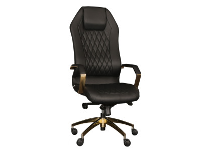Eleganter schwarzer Bürostuhl aus Kunstleder mit ergonomischem Design