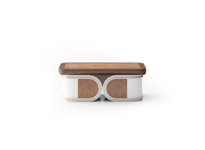 Eleganter Couchtisch aus Holz in warmem Braun für modernes Wohndesign