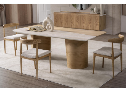 Elegantes braunes Esszimmer Set aus Holz mit modernem Design