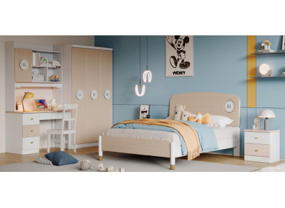 6tlg Kinderzimmer Set Design Kleiderschrank Möbel Komplett 2x Nachttische