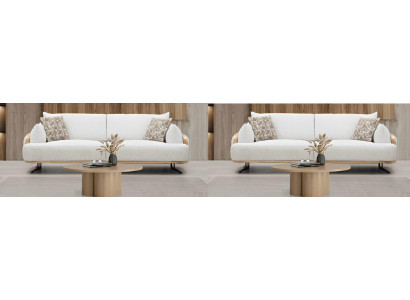 3+3 Sofa im modernen Design mit stilvollem Holzrahmen